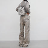 (Unisex) バイソンカーゴワイドデニム