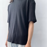 ワイド リブ クルー Tシャツ