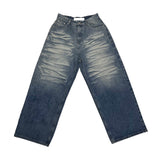 Cat gradation denim pants