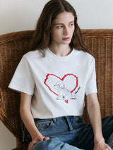 ハートフレンズパピーTシャツ ホワイト