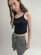 Striped Mini Skirt_Charcoal