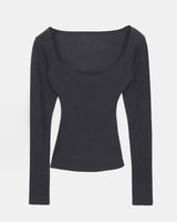 Pumin Square-Neck Fleece Slim T-Shirt