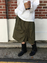 スモークアップリケミディスカート (3color)