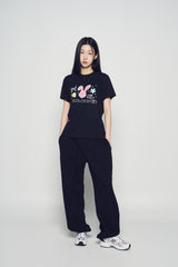 25SS TWINKLE JEWELRY BUNNY WOMAN SHORT SLEEVE T-SHIRT BLACK