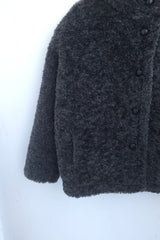 highneck puffy fur jacket