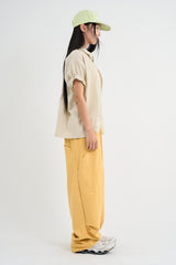 Pastel check cropped short-sleeve shirt