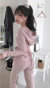 [♡MADE♡] パピーベロアバックアイレットスリムフードジップアップ