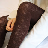 falling snow tights (brown)