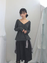 Ribbon Stripe Loose Top