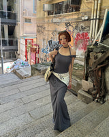 Scarf Set Eyelet Sleeveless & Skirt Two-Piece Set