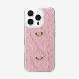 RIBBON ROSE KNIT HARD JELL CASE _ PINK