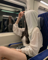 【MADE】See-through hooded zip-up