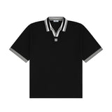 DVRK PRIVÉ BUTTONLESS LINED POLO - BLACK