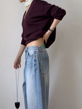 552 Cut-out Wide Denim Pants