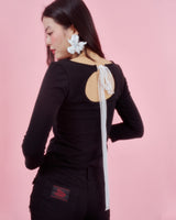 BACK RIBBON STUD T SHIRTS [3colors]