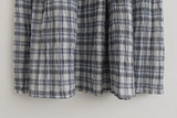VINTAGE BLUE PLAID TIERED MAXI SKIRT