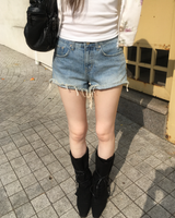 Natural denim shorts
