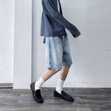 Washed Distressed Wide Shorts