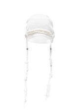  KNIT BRAID BEANIE . WHITE