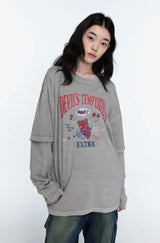 26FW★デビル ベア レイヤード ピグメント ロングスリーブ