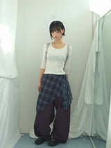 Semi-balloon pocket cotton pants