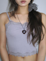  [HEART] Loppy necklace (Red brown) 