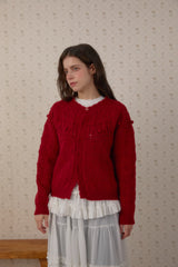 SUGAR POMPOM RIBBON CARDIGAN