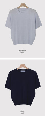 Round Basic Short Sleeve Knit (8color)