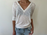 sheer v neck tee
