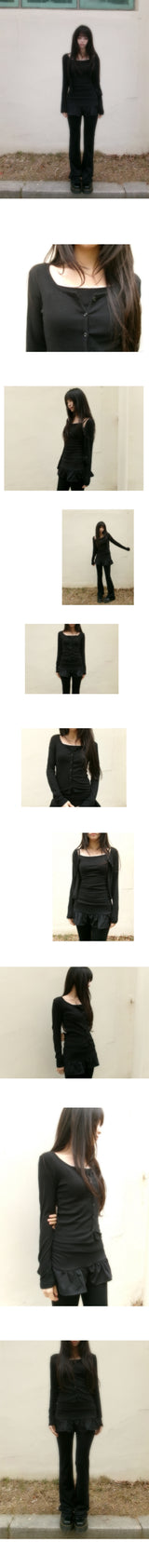 zen sleeveless cardigan set