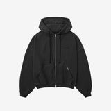 オーバーサイズドフルジップフーディー - Washed Black