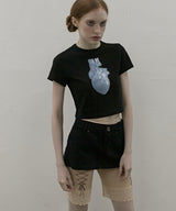 ハート半袖Tシャツ Black