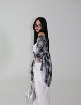 [UNISEX]チェック柄ヴィンテージカッティングシャツ