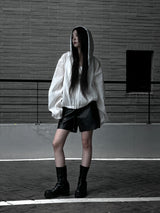 [unisex] サマークールシースルーフードジップアップ (2color)
