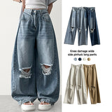 knee damage cutting wide pants