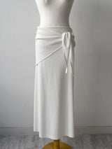 [Scarf SET] Pleated H-Line Long Skirt