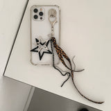 Leopard Double Star Drop Keychain