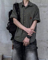 Patchwork Half Shirt Jacket
