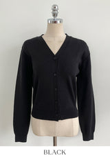 Lensi V-neck basic knit cardigan