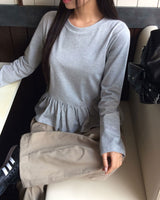 ソフトレイヤードフリルロングスリーブTシャツ