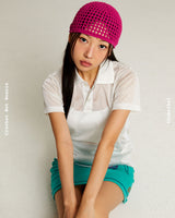 Crochet Net Beanie (pink)