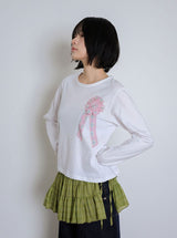 CORSAGE SIDE POINT SLIM LONG SLEEVE