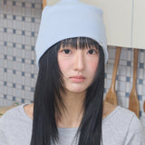 cozy stripe reversible beanie sky blue