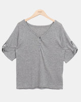 ケイティンロールアップ半袖Tシャツ