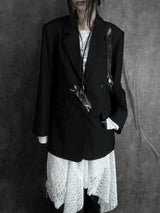 pocket basic striped jacket