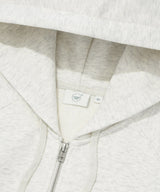 Women’s Oversized Clover Heart Raglan Hooded Zip-Up Oatmeal