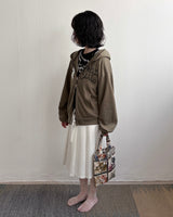 Lace Club Two-way zipper hoodie