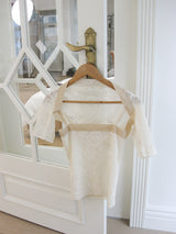 [香] Floral Lace Sleeveless & Bolero SET (Ivory)