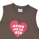 25SS UGLY HEART CROP SLEEVELESS ASH COCOA