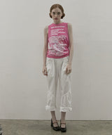 Capri Nylon Shirring Pants Ivory
